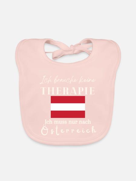 Österreich Ich brauche keine Therapie Geschenkidee - Baby Bio-Lätzchen - Rose - Vorne