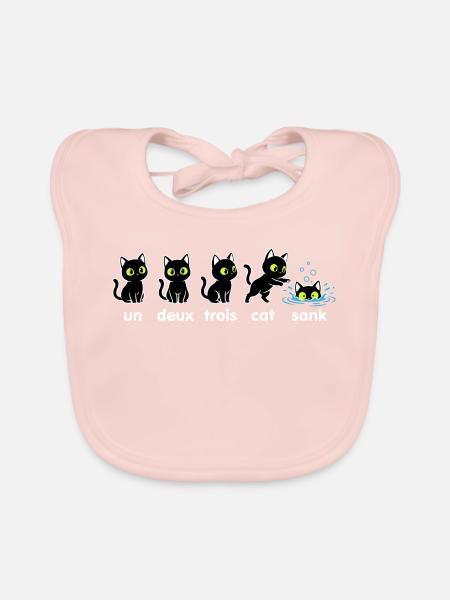Un Deux Trois Katzen Sink - Baby Bio-Lätzchen - Rose - Vorne