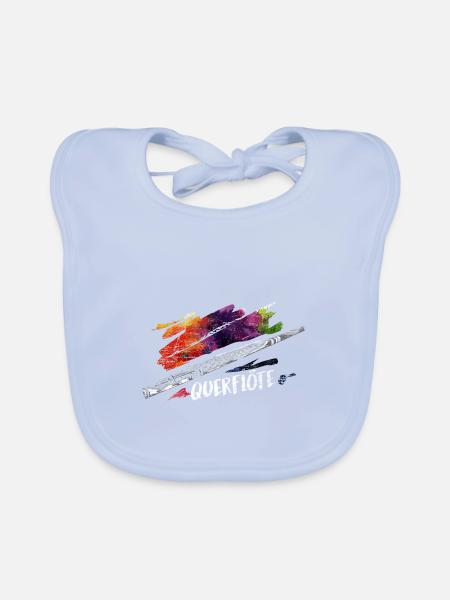 Flinke Querflötistin Marschkapelle - Baby Bio-Lätzchen - sky Blue - Vorne