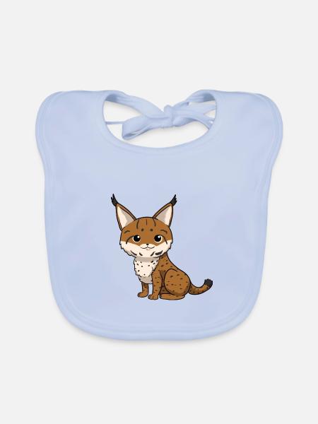 Luchs - Baby Bio-Lätzchen - sky Blue - Vorne