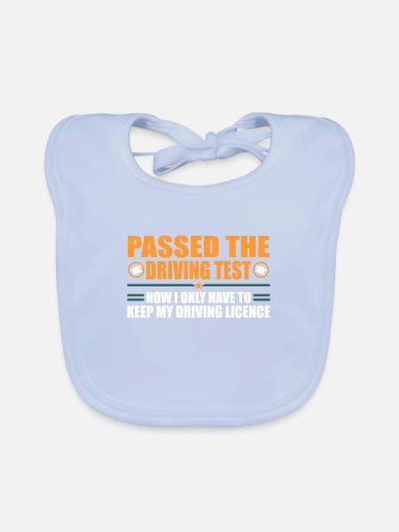 Driving Test Driving Licence - Baby Bio-Lätzchen - sky Blue