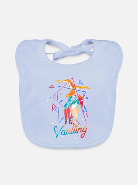 Schwungvolle Voltigiererin Turnierkür - Baby Bio-Lätzchen - sky Blue