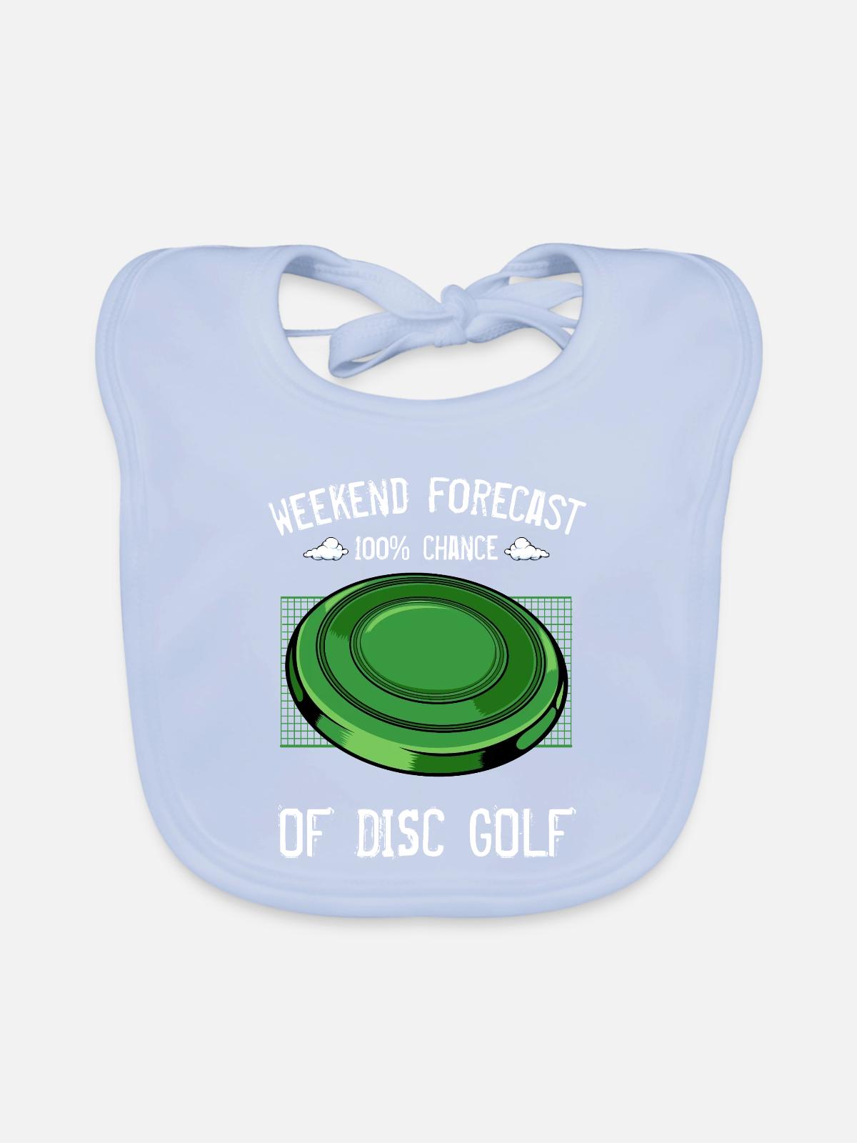 frisbee - Bavoir bio Bébé - bleu ciel - Devant