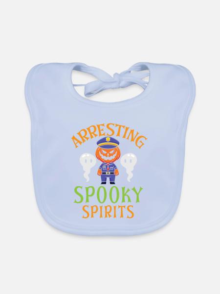 Verhaftung gruseliger Geister Polizist Halloween - Baby Bio-Lätzchen - sky Blue - Vorne