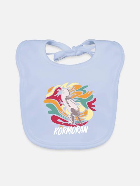 Geschickter Kormoran Fischtaucher - Baby Bio-Lätzchen - sky Blue