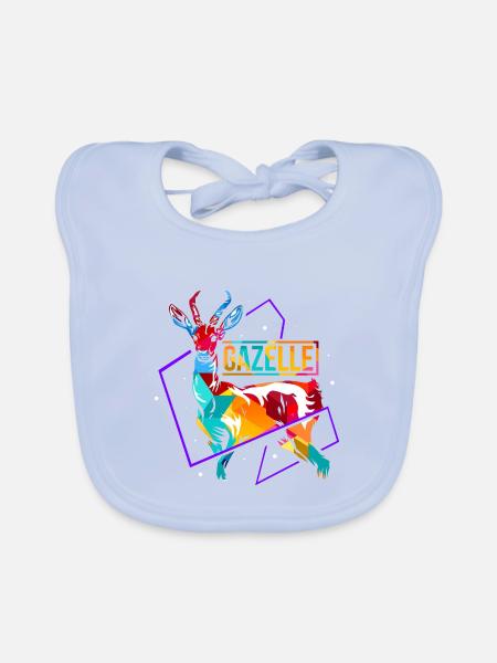 Flinke Gazelle Wüstenantilope - Baby Bio-Lätzchen - sky Blue - Vorne
