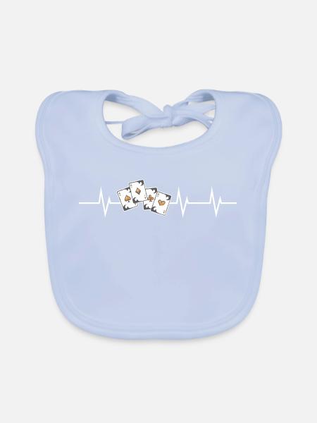 Heartbeat of the Cards - Baby Bio-Lätzchen - sky Blue