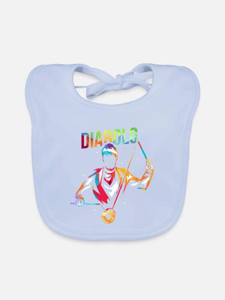 Geschickter Diabolo Straßenkünstler - Baby Bio-Lätzchen - sky Blue - Vorne