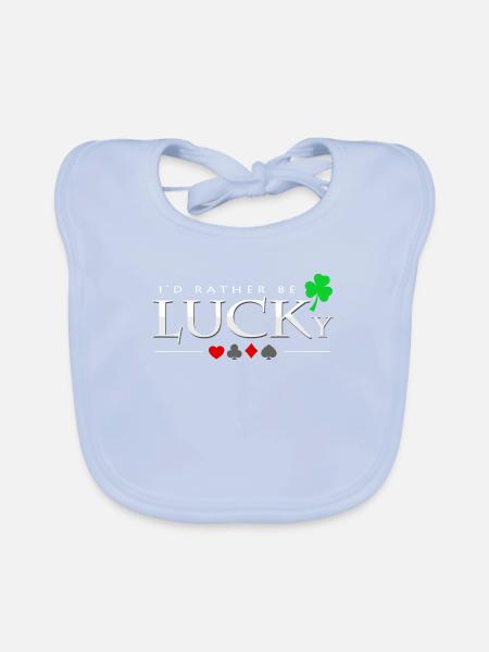 poker - Organic Baby Bibs - sky blue - Front
