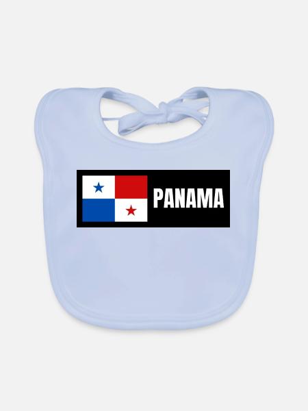 Drapeau du Panama - Bavoir bio Bébé - bleu ciel - Devant