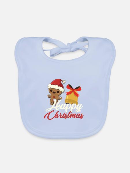 Weihnachten Lebkuchen Weihnachtsglocke Xmas - Baby Bio-Lätzchen - sky Blue