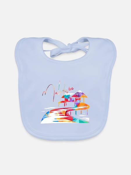 Leuchtende Malediven Korallenriff - Baby Bio-Lätzchen - sky Blue - Vorne