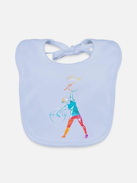 Schwungvolles Stabdrehen Majorette - Baby Bio-Lätzchen - sky Blue