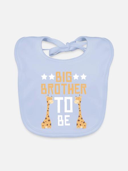 Großer Bruder Werde Ich Giraffe - Baby Bio-Lätzchen - sky Blue