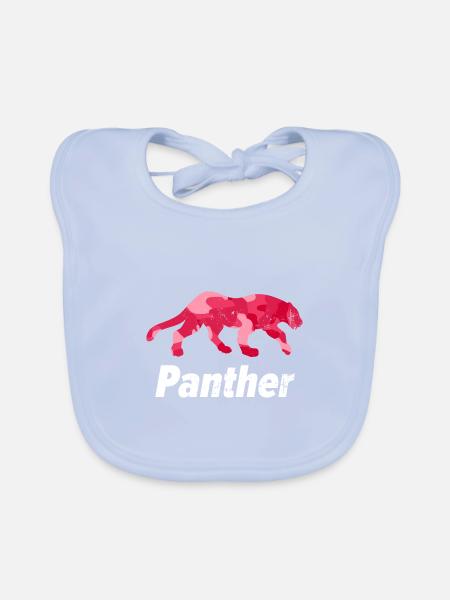 Schleichender Panther Dschungelnacht - Baby Bio-Lätzchen - sky Blue