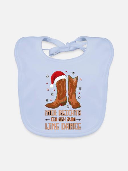 Mir Reichts Ich Geh Zum Line Dance Weihnachten - Baby Bio-Lätzchen - sky Blue - Vorne