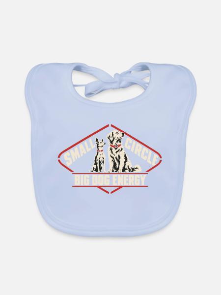 Small Circle Big Dog Energy Introvertierter Hundeliebhaber - Baby Bio-Lätzchen - sky Blue - Vorne