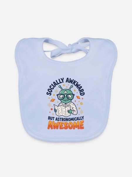 Pace Nerd Sozial unbeholfen großartig - Baby Bio-Lätzchen - sky Blue - Vorne