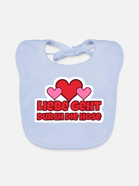 Liebe geht durch die Hose Sticker - Baby Bio-Lätzchen - sky Blue