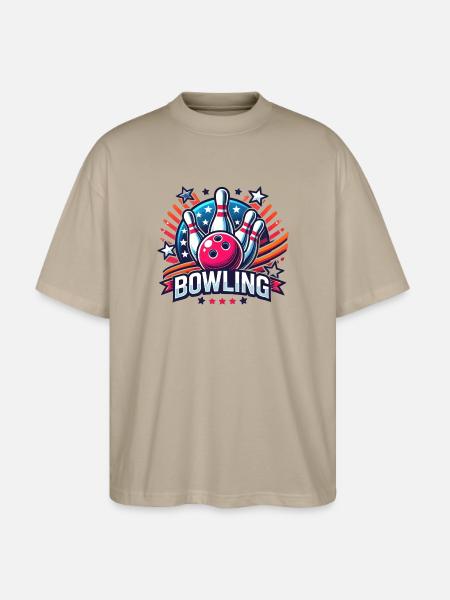 Bowling Logo - Stanley/Stella Oversized Unisex Organic T-shirt Blaster 2.0 - stone