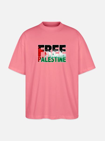 free Palestine - Stanley/Stella Oversized Unisex Organic T-shirt Blaster 2.0 - pink joy 