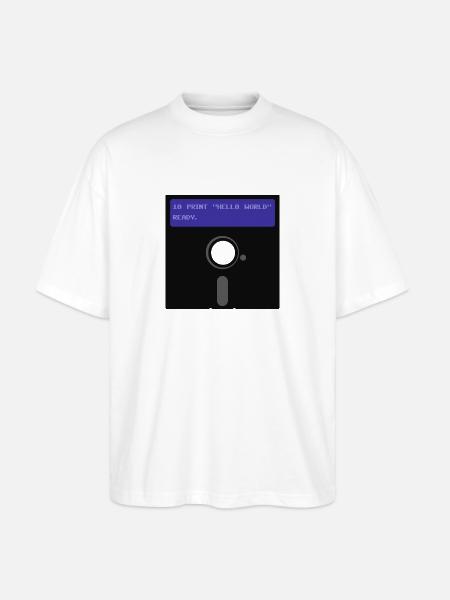 floppy disk - Stanley/Stella Oversized Unisex Organic T-shirt Blaster 2.0 - white