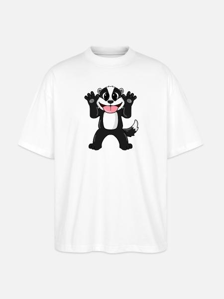 Dachs - Stanley/Stella Oversized Unisex Bio T-Shirt Blaster 2.0 - Weiß