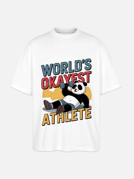World's Okayest Athlete - Stanley/Stella Oversized Unisex Organic T-shirt Blaster 2.0 - white