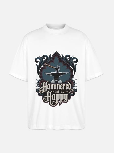 Martelé et heureux - T-shirt bio Blaster 2.0 coupe oversize Stanley/Stella Unisexe - blanc