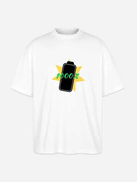 1000% energy - Stanley/Stella Oversized Unisex Organic T-shirt Blaster 2.0 - white