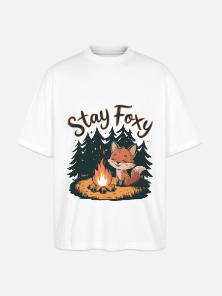 Bleib fuchsig - Stanley/Stella Oversized Unisex Bio T-Shirt Blaster 2.0 - Weiß