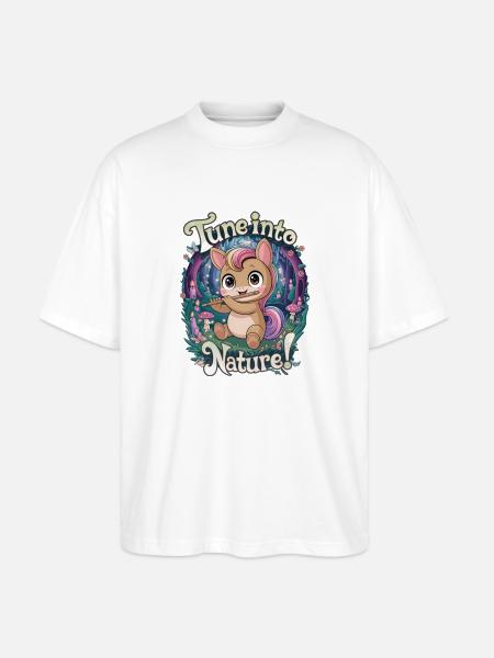 Tune Into Nature! - Stanley/Stella Oversized Unisex Organic T-shirt Blaster 2.0 - white