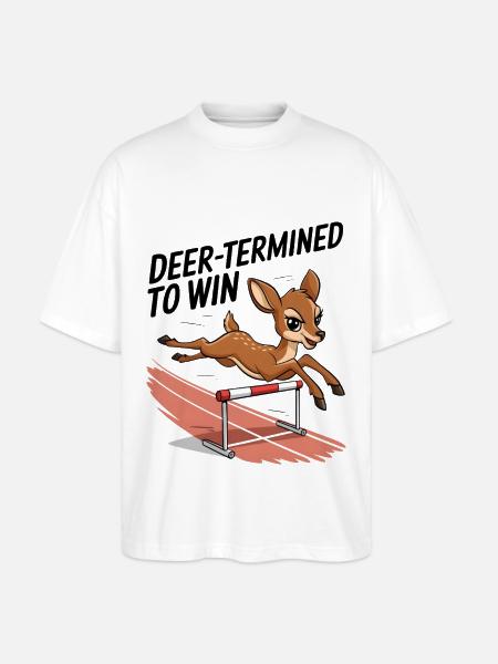 Deer-Termined pour gagner - T-shirt bio Blaster 2.0 coupe oversize Stanley/Stella Unisexe - blanc