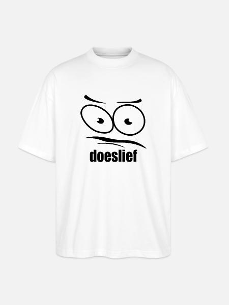 doeslief flehende Augen mit Fragezeichen-Blick - Stanley/Stella Oversized Unisex Bio T-Shirt Blaster 2.0 - Weiß