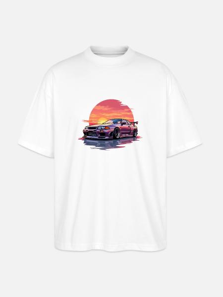 Skyline Sunset - Stanley/Stella Oversized Unisex Organic T-shirt Blaster 2.0 - white