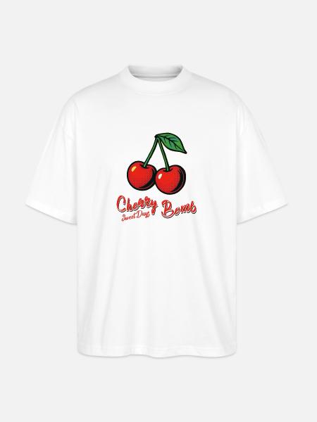 Kirsch-Mädchen - Stanley/Stella Oversized Unisex Bio T-Shirt Blaster 2.0 - Weiß