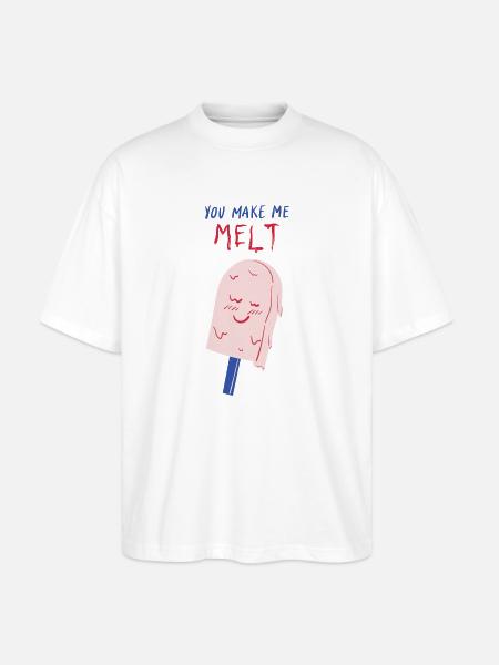 you make me melt icecream - Stanley/Stella Oversized Unisex Organic T-shirt Blaster 2.0 - white