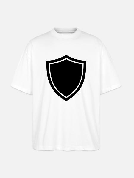shield icon logo shape security - Stanley/Stella Oversized Unisex Organic T-shirt Blaster 2.0 - white