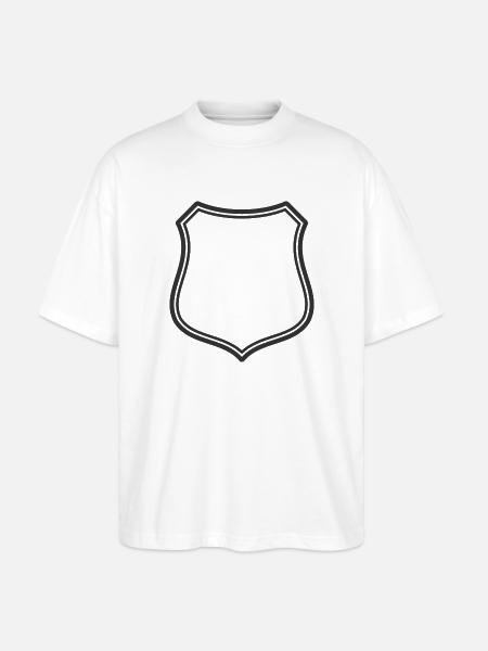Leeres Schildlinien-Symbol Abzeichen Wappen Umrisssymbol - Stanley/Stella Oversized Unisex Bio T-Shirt Blaster 2.0 - Weiß