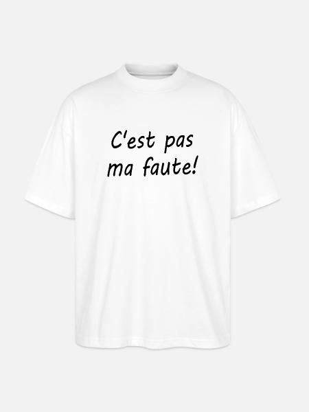 C'est pas ma faute ! - T-shirt bio Blaster 2.0 coupe oversize Stanley/Stella Unisexe - blanc