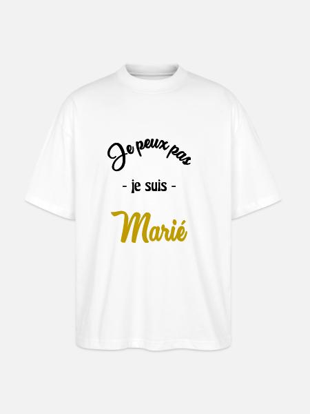 JUST MARRIED. EVJF - T-shirt bio Blaster 2.0 coupe oversize Stanley/Stella Unisexe - blanc