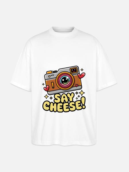 Say Cheese! - Stanley/Stella Oversized Unisex Organic T-shirt Blaster 2.0 - white