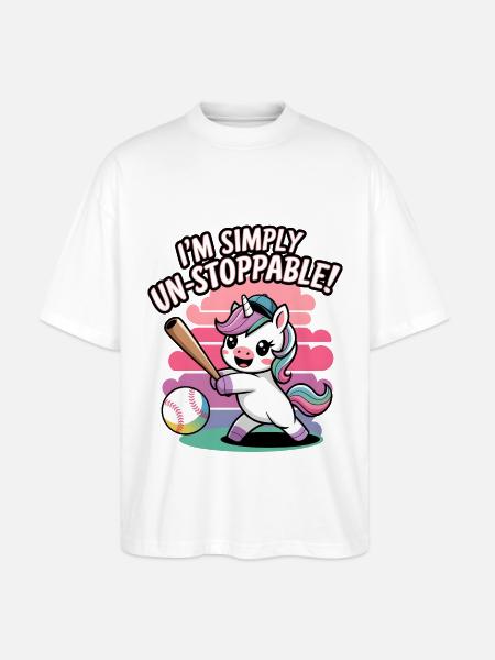 I'm Simply Un-stoppable! - Stanley/Stella Oversized Unisex Organic T-shirt Blaster 2.0 - white