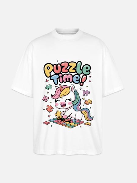 Puzzle Time! - Stanley/Stella Oversized Unisex Organic T-shirt Blaster 2.0 - white
