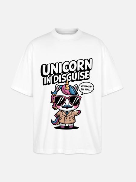 Unverkleidetes Einhorn - Stanley/Stella Oversized Unisex Bio T-Shirt Blaster 2.0 - Weiß