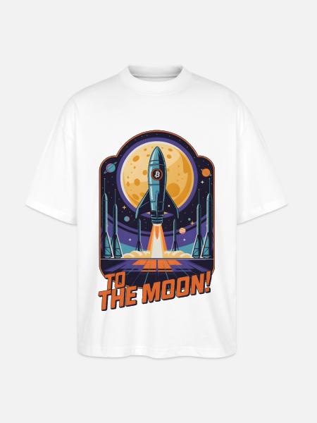 Zum Mond - Stanley/Stella Oversized Unisex Bio T-Shirt Blaster 2.0 - Weiß