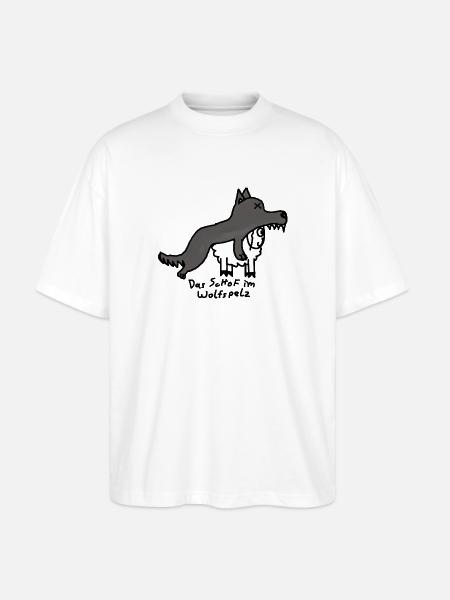 Schof im Wolfspelz - Stanley/Stella Oversized Unisex Bio T-Shirt Blaster 2.0 - Weiß