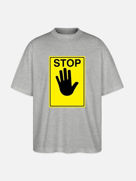 Stop Sign Logo - Stanley/Stella Oversized Unisex Organic T-shirt Blaster 2.0 - heather grey