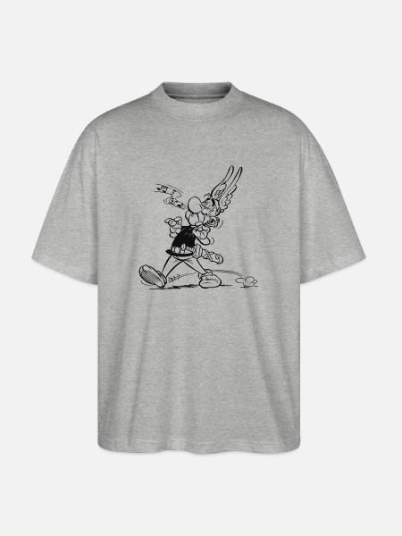 Asterix & Obelix - Asterix singt - Stanley/Stella Oversized Unisex Bio T-Shirt Blaster 2.0 - Grau meliert