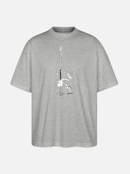 Asterix & Obelix Tchac! - Stanley/Stella Oversized Unisex Bio T-Shirt Blaster 2.0 - Grau meliert